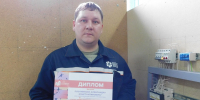 Победитель конкурса  профессионального мастерства среди электромонтеров Александр Плотников. Фото Анны Зубаревой - Iskitim-Gazeta.Ru